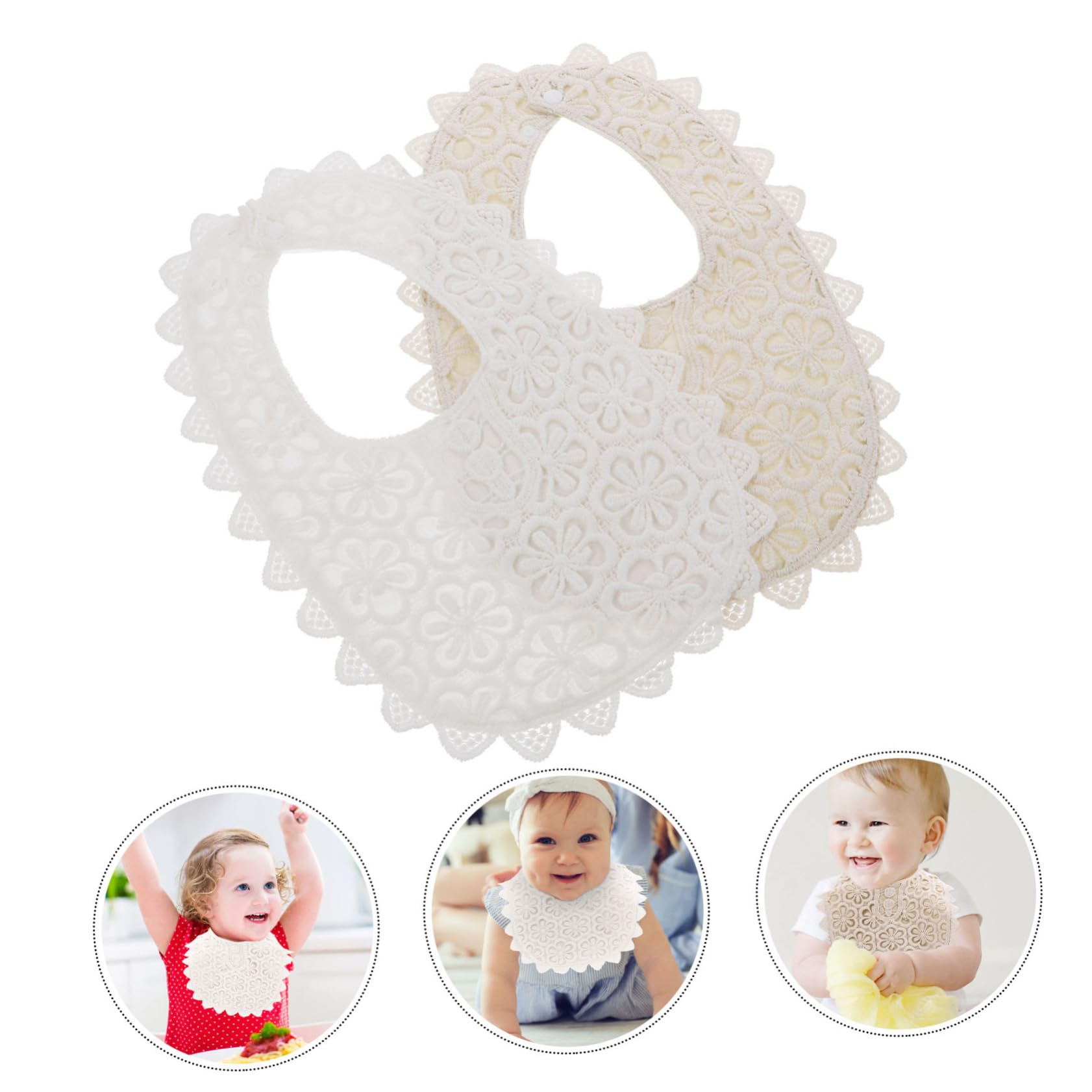 ibasenice 4 Stück Spitzen-Lätzchen Lätzchen für Baby Kinderkrankheiten Lätzchen Baby isst Schürze Babylätzchen sabbernde Lätzchen Baby-Lätzchen Haushalt Schal neugeboren Baumwolle