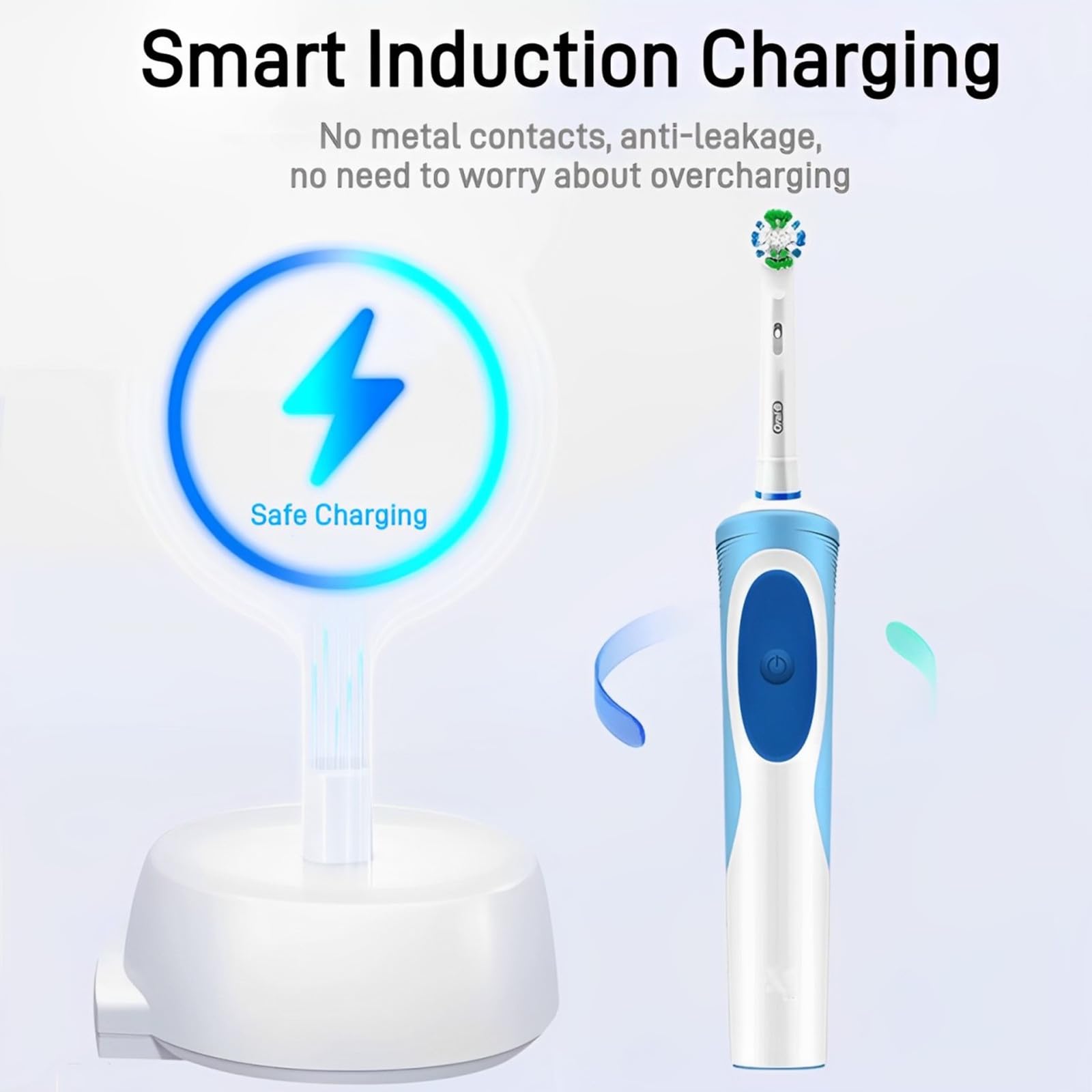 Cargador de repuesto para base de cargador Oral B, base de cargador para cargador Oral B IO compatible con cepillo de dientes eléctrico Braun Oral B IO 3 4 5 6,3757, base de carga OEM portátil.