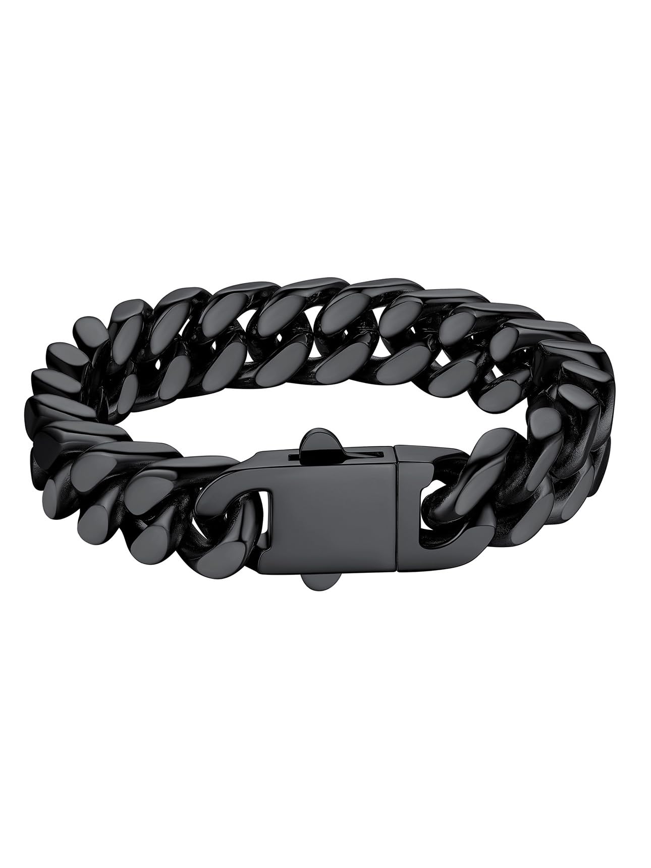 Bestyle Armband für Männer Herren 12,5MM breit Fashion Kettenarmband Damen Kubanische Miami Armkette Länge 19cm Silberkette mit Geschenkbox