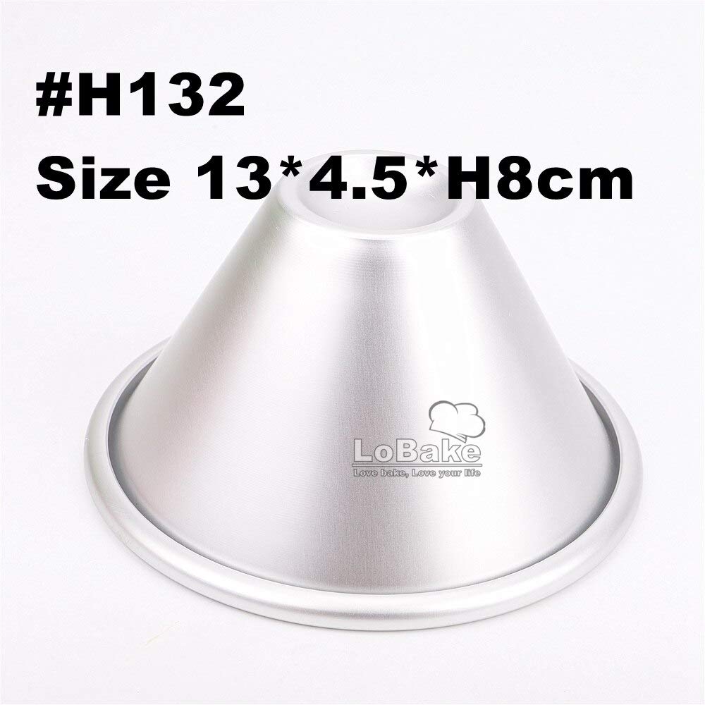 5pcs 13cm diameter big volcano cone burning mountain shape aluminum alloy metal cake mold mousse cheese bread egg tarts molds loaf moldes DIY bakery supplies