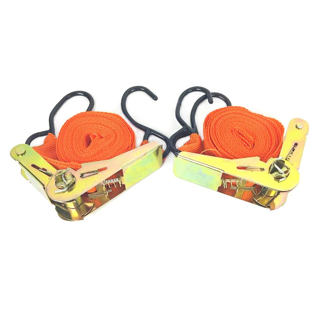 Cinghie di Ancoraggio Cinghia di Ancoraggio con 2 Cinghie a cricchetto con Ganci a Forma di S per Attrezzature da Prato Imballaggio del carico per Camion, Bagagli