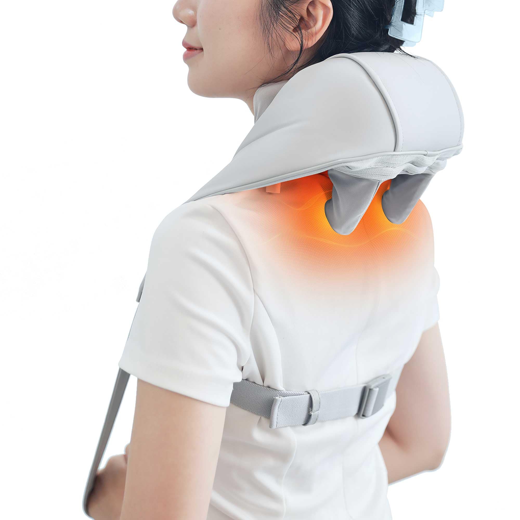 Med-Fit Shiatsu Neck and Shoulder Massager with Heat, Two Massage Modes, Deep Tissue 5D Kneading Massager for Neck and Shoulder Pain Relief, Cordless and Rechargeable