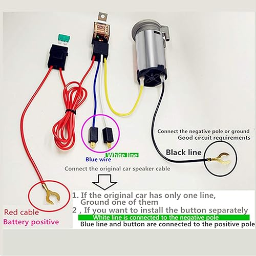 Miniatura 23 de Bocina de aire de 12 V 150 DB Bocina de coche 17.7 in Altavoz de coche Negro Cromo Zinc Trompeta simple Bocina súper fuerte con bomba de aire Bocina