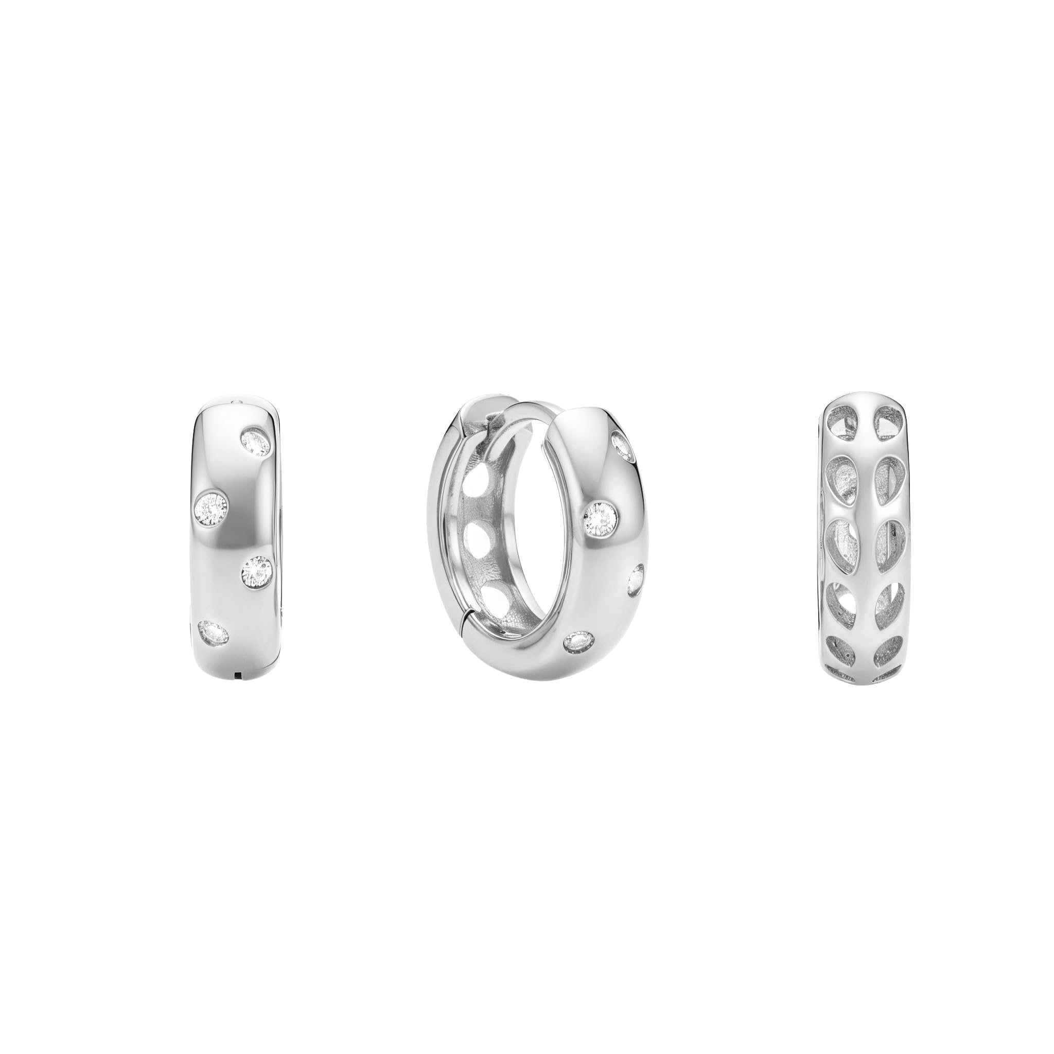 SOFIA MILANI - Pendientes para Mujeres en Plata de Ley 925 - Con Circonitas - Pendiente de Botón