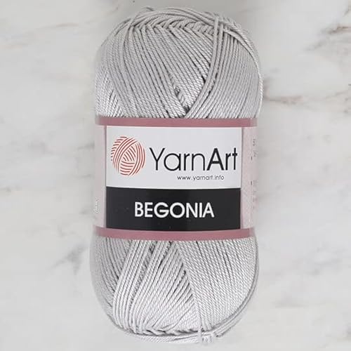 Yarnart Begonia, 100% algodón mercerizado, 1.76 oz (50 g)  185 Yrds (554.5 ft) Deporte fino 2, hilo amigurumi, hilo de verano (3)