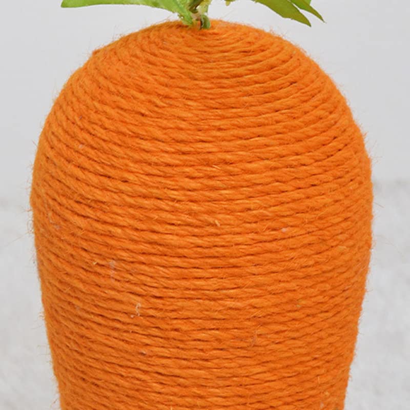 Cryfokt Tapis à Gratter en Sisal pour Chat en Forme de Carotte, Base Antidérapante, Tapis à Gratter épais et Durable pour Chatons, Chats Adultes, Multi-ménages (Grande)