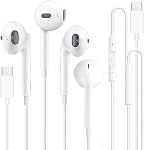 2 Pack USB C Headphones for iPhone 17/16/16e/15 Pro Max/Plus, Type C Earphones with Microphone & Volume Control HiFi Stereo Earbuds for Galaxy S24/S23/S22/S21/Ultra Note