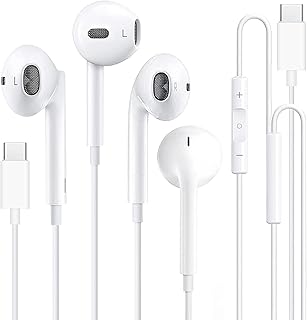 2 Pack USB C Headphones for iPhone 17/17 Pro/17 Air/16 Pro Max 15 Plus Pad Pro, Type C with Microphone Hi-Fi Stereo USB C …