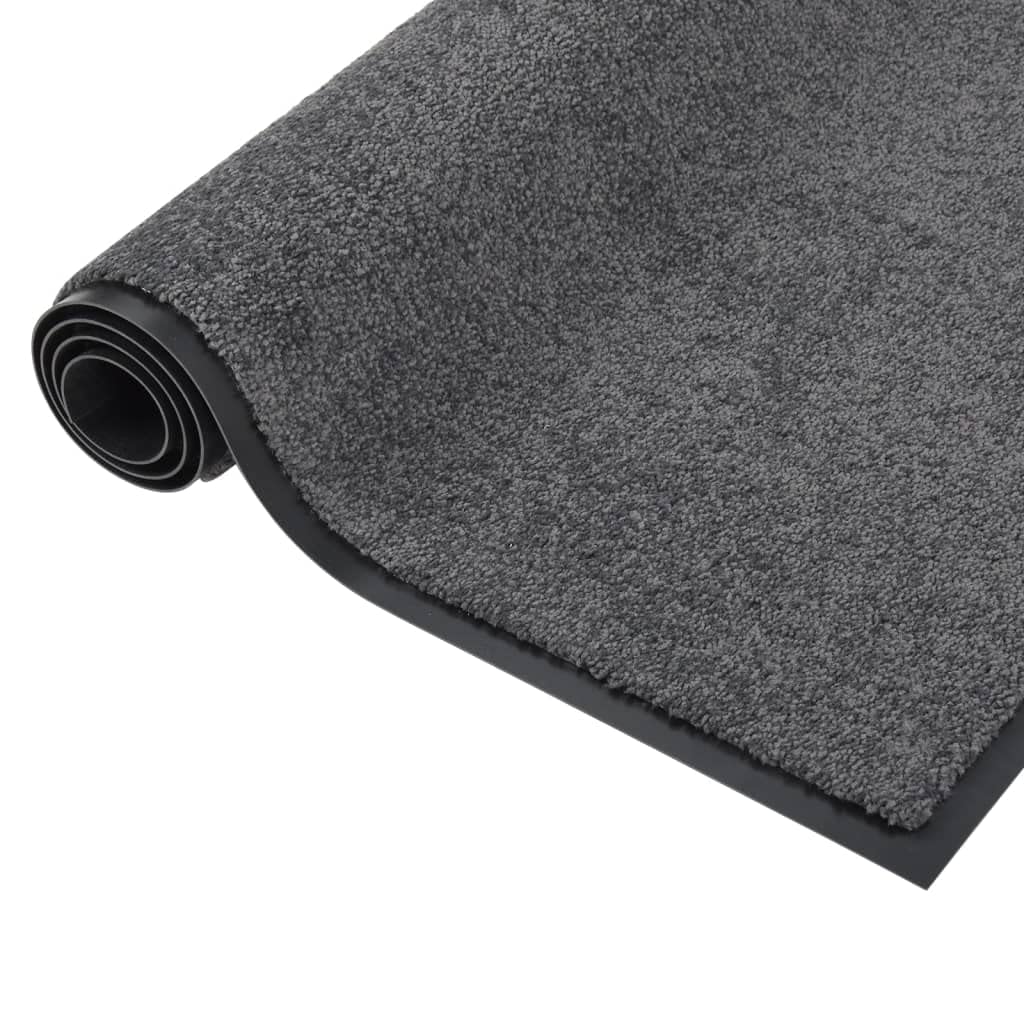 Zerbino antracite 40 x 60 cm con superficie in velluto e retro antiscivolo, robusto design in polipropilene per ingresso, corridoio e terrazza coperta