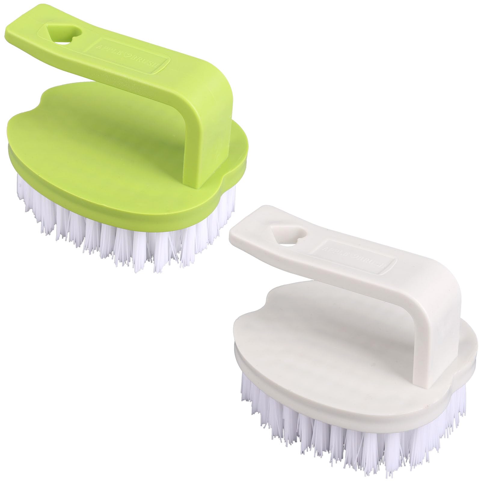 Brosse Légumes 2pcs 8x7x6,5cm PP Poils Rigides Manche Fruits Pommes Terre Carottes Blanc Vert