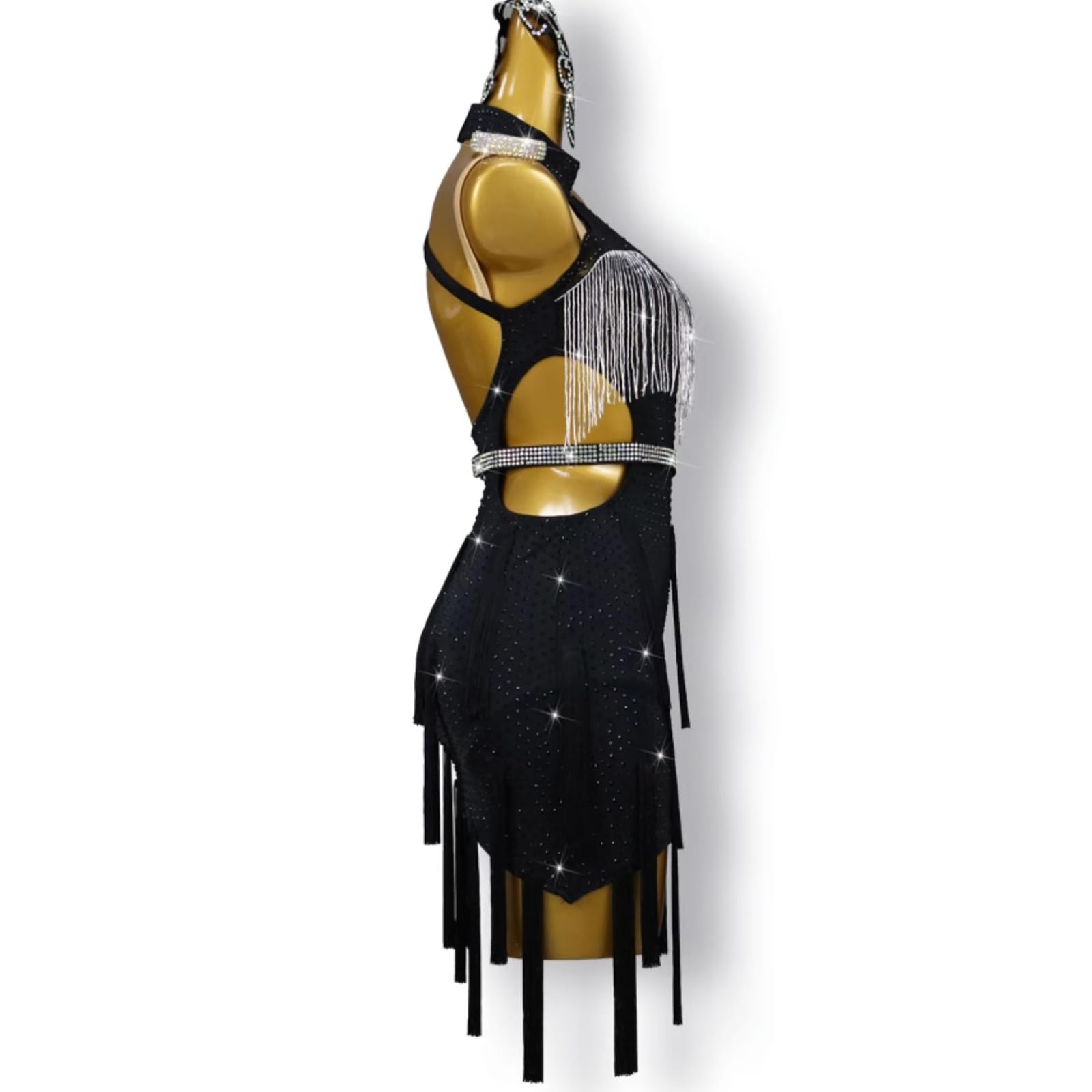 Lateinisches Tanzkleid Damen Fransen Latein Tanzkleider Für Frauen Weißes Latein Turnierkleid Ballsaal Rückenfrei Salsa Samba Rumba Chacha Kostüm Geschenke Für Frauen
