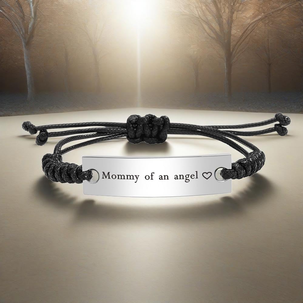 Kisseason Daddy Mommy of an Angel Engraved Bracelet Miscarriage Loss of Child Baby Memorial Bracelet Jewelry for Infant Loss - Image 2