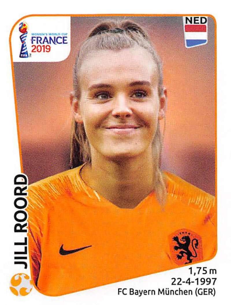 2019 Panini FIFA Women's World Cup France Sticker #395 Jill Roord Netherlands Mini (Small) Sticker Trading Card