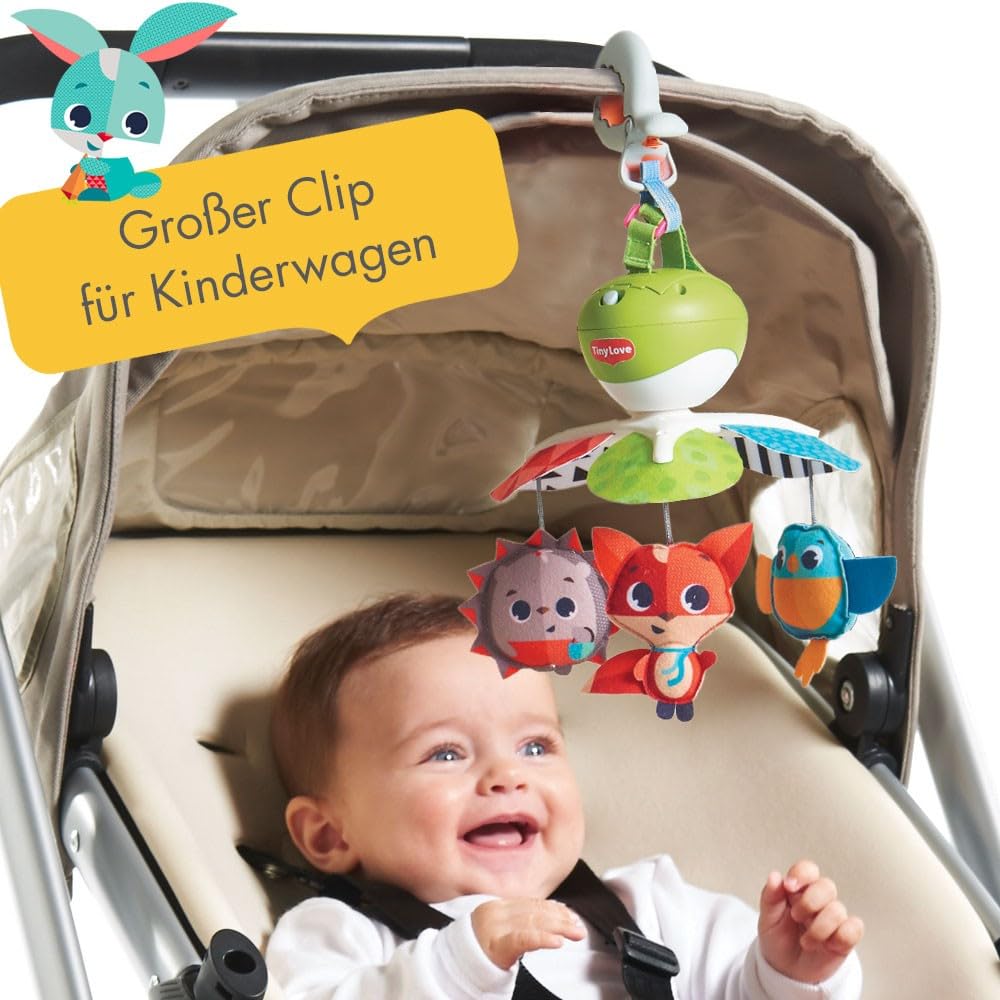 Tiny Love Take Along Mobile, 3-in-1 Musik Mobile Baby Elektrisch, 0+ Monate, Mobile Babybett, Mobile mit Musik, 3 Verbindungsstücken, 5 Melodien, 30 Minuten Kontinuierliche Musik, Meadow Days