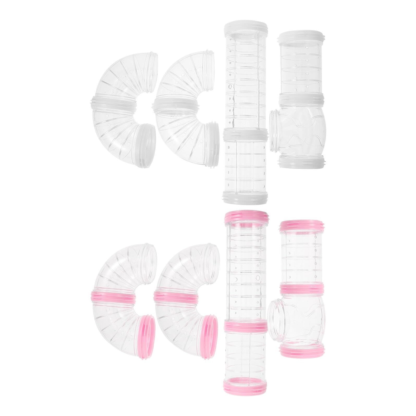 Hamster Tunnel Selbstgemacht Käfigröhre Verbinder 2 Satz Pp Weiß Rosa