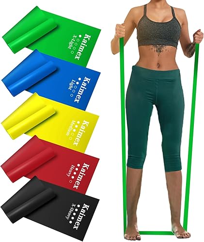 Miniatura 1 de Resistance Bands Exercise Bands Workout Bands Elastic Bands Stretch Bands Physical Therapy Tension Bands Fitness for Women Working Out Yoga 5 Pack