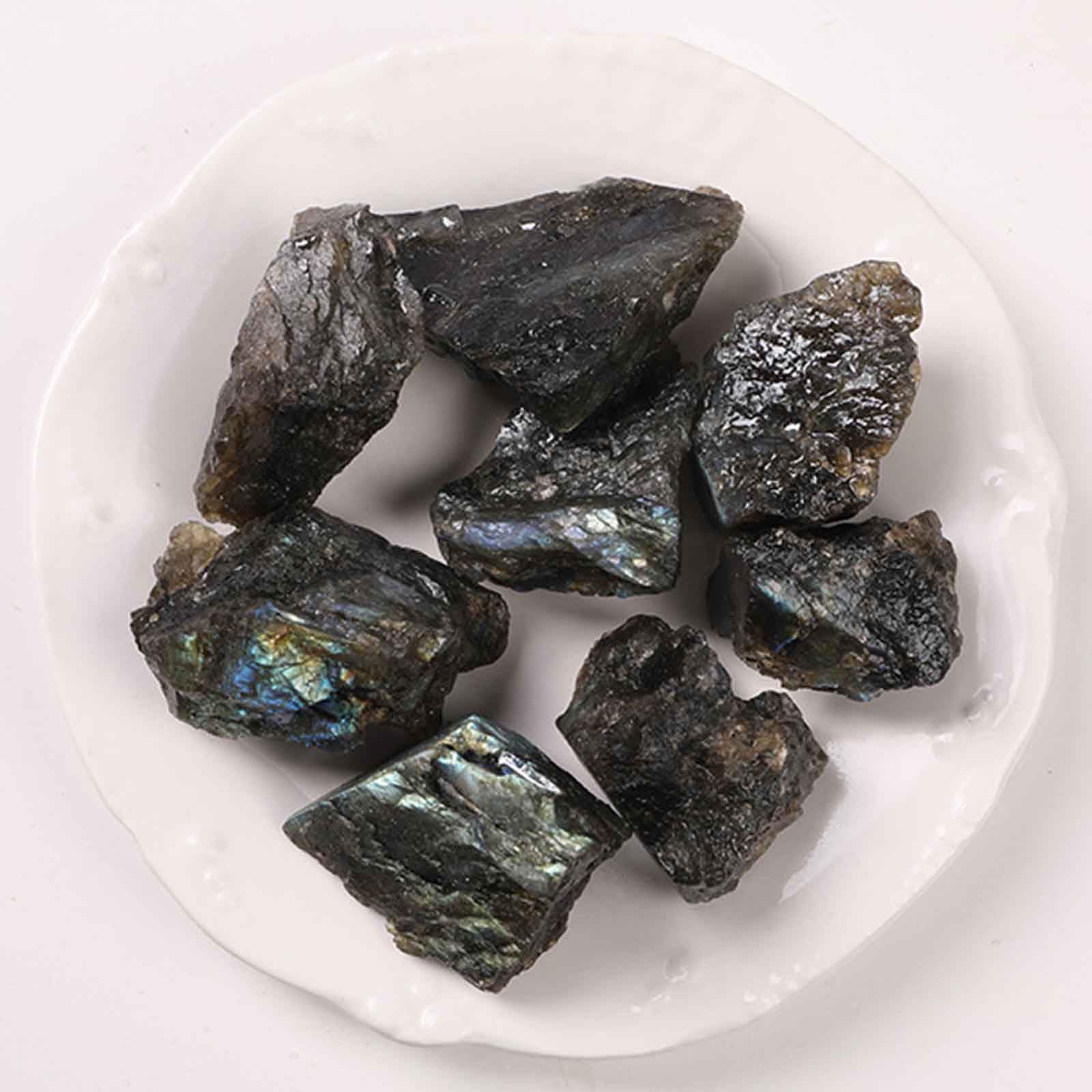 FLYIODFCXV crystal stone, 2.2LB/1000G Labradorite Raw Crystals,for Tumbling, Cabbing, Fountain Rocks, Decoration, Polishing(0.8~1.2in/2.2lb)