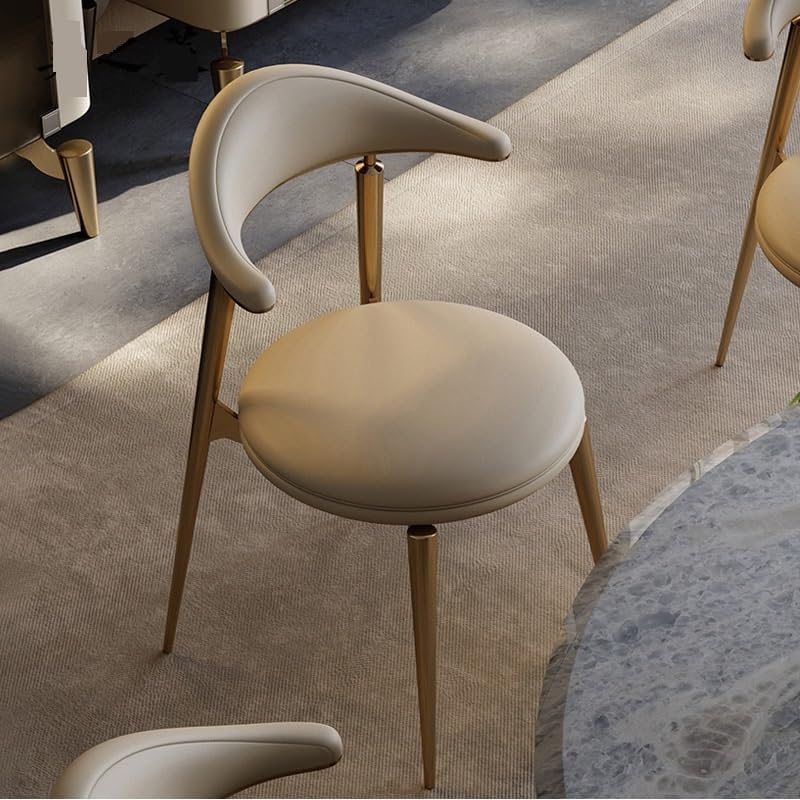 Office Chair Dining Chair Household Stainless Steel Leather Chair Simple Nordic Coffee Chair Dining Chair Gaming Chair(A)