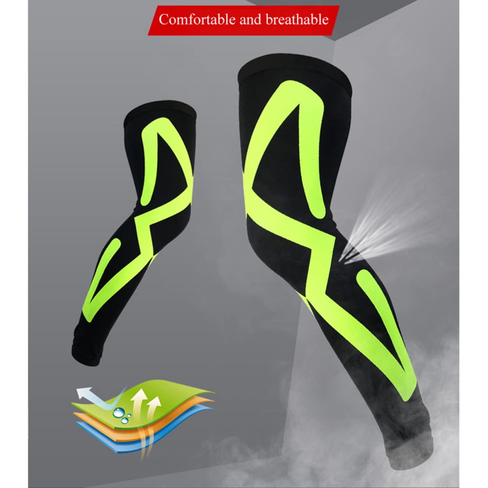 Manchons de compression longs pour cuisse, mollet, genou, course à pied, basket-ball, cyclisme, gym
