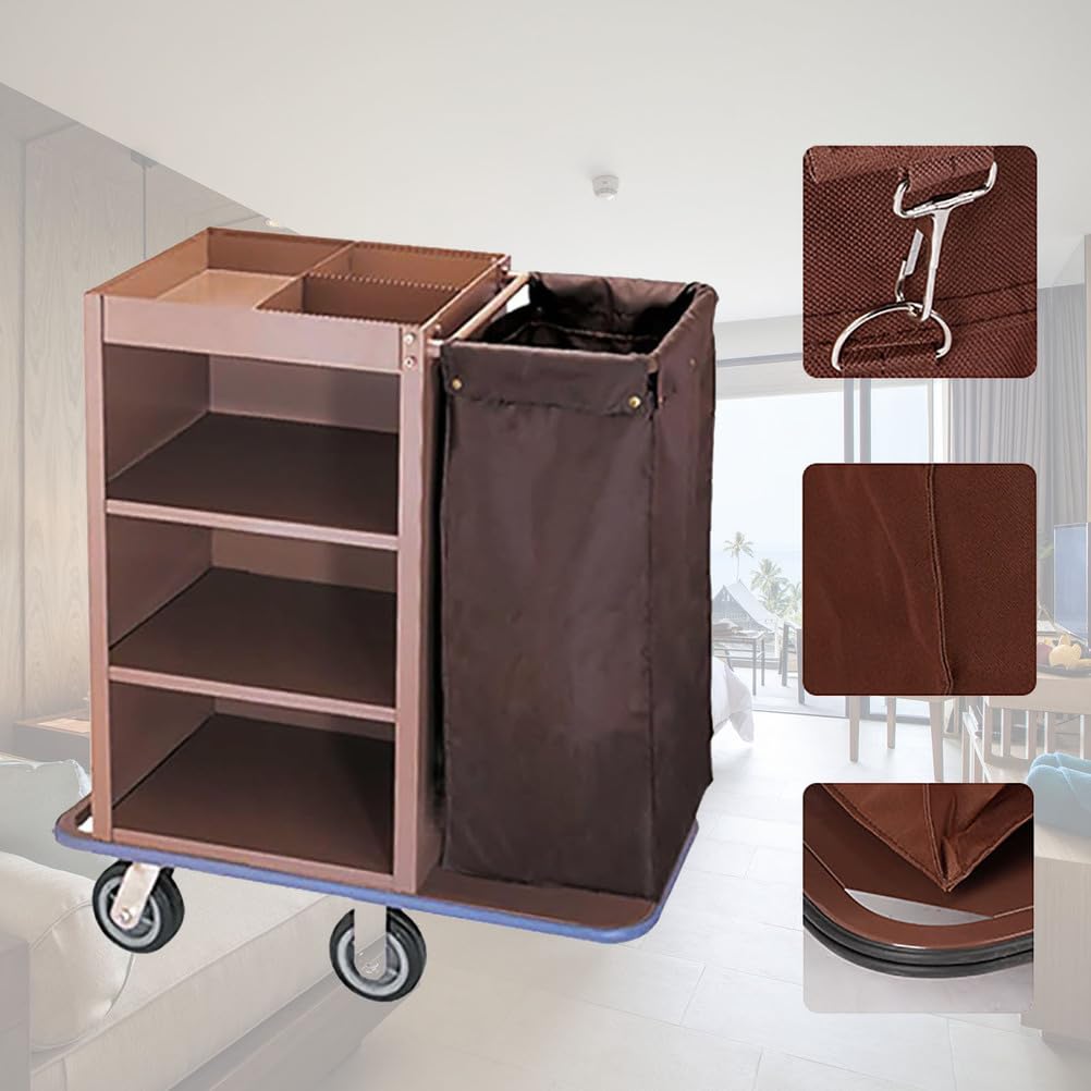 Housekeeping-Wagen, Wäschewagen mit 4 Lenkrollen, Hotel-Servicewagen mit Mehrzwecktaschen