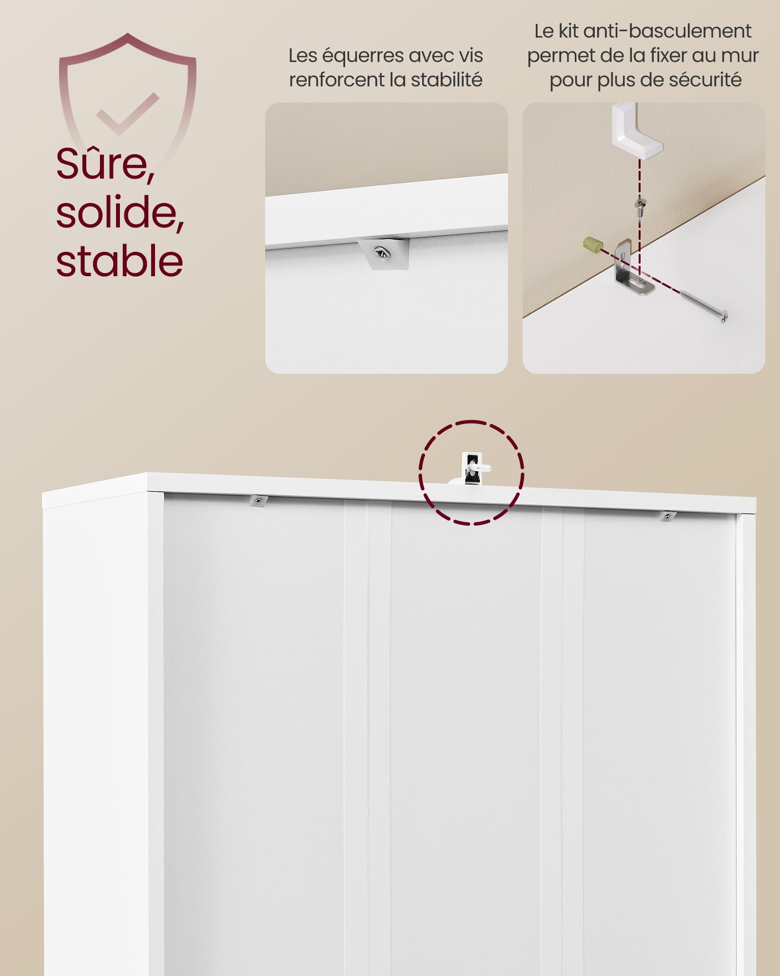 VASAGLE Custos Collection - Bibliothèque, Étagère Haute sur 6 Niveaux, avec Portes, Meuble de Rangement Ouvert, 24 x 60 x 175 cm, pour Salon, Bureau, Salle à Manger, Blanc Nuage LBC402W01