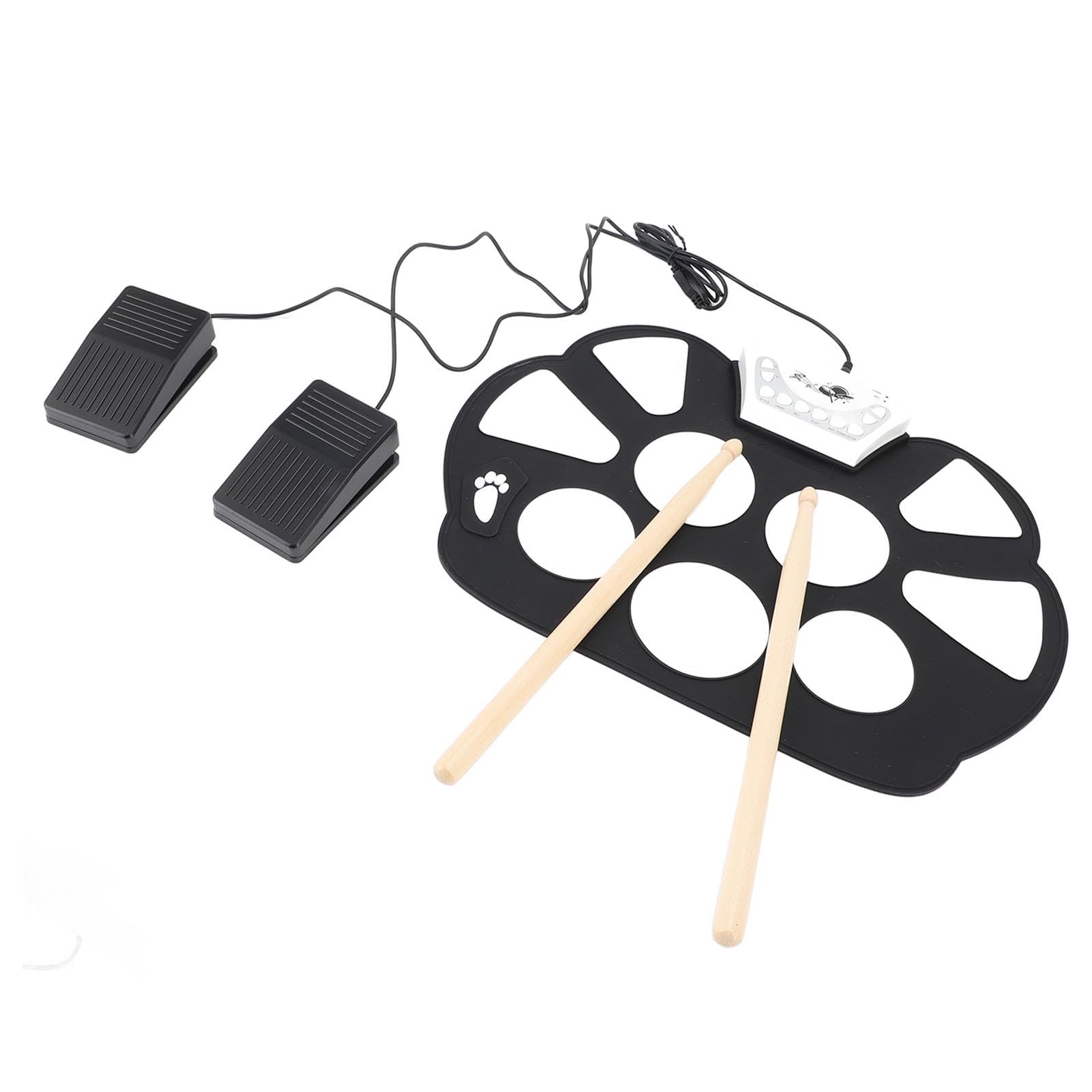 Cryfokt Set di Pad per Batteria Elettronica Portatile Qualità del Suono Realistica per Professionisti e Principianti con Metronomo Integrato per Musica Pop, Rock, Latina Ed Elettronica per Bambini e
