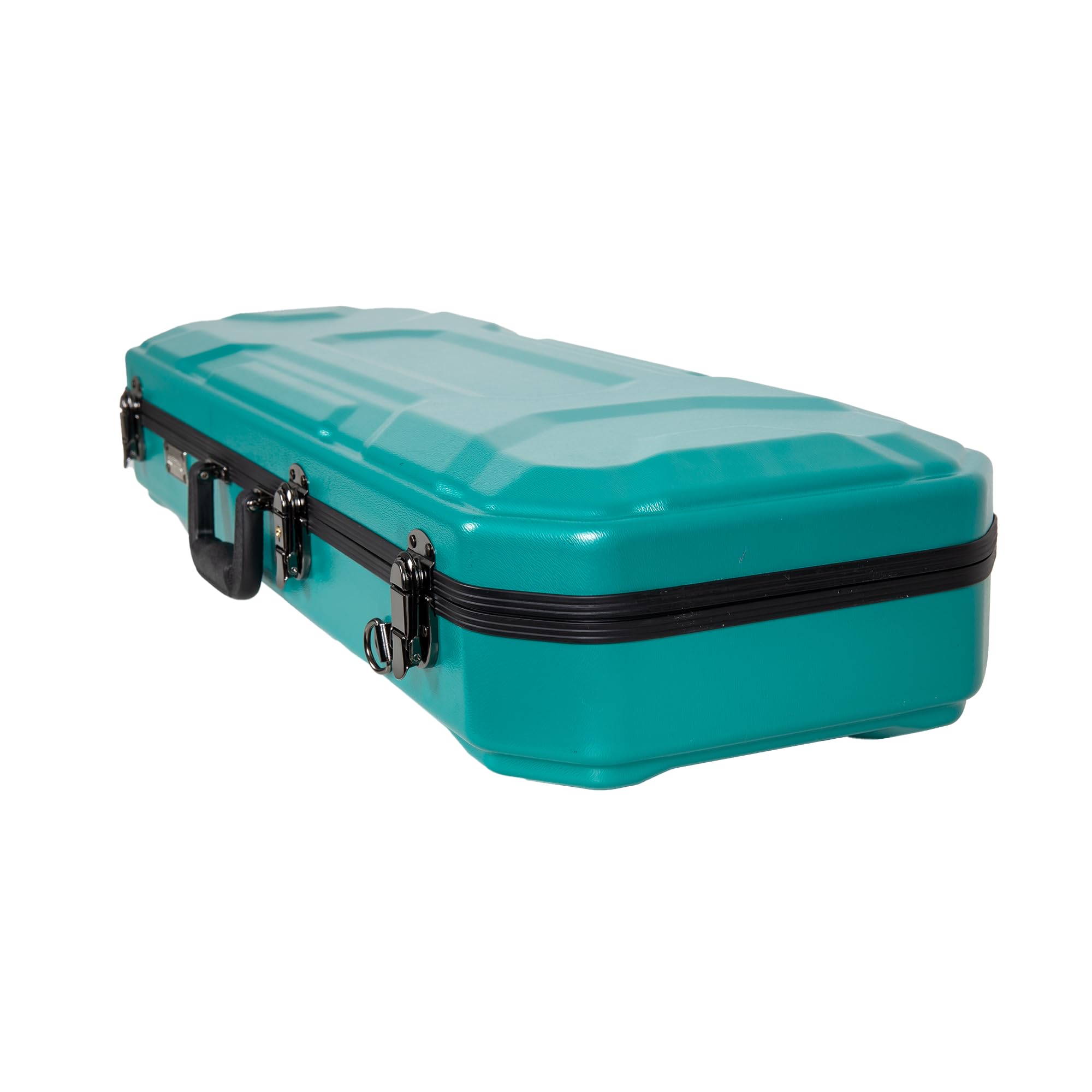 Crossrock Custodia oblunga per violino 4/4, include scomparto interno, 2 supporti per archetto, blocco di sicurezza e cinghie staccabili, colore blu menta (CRA860VFMB-R)