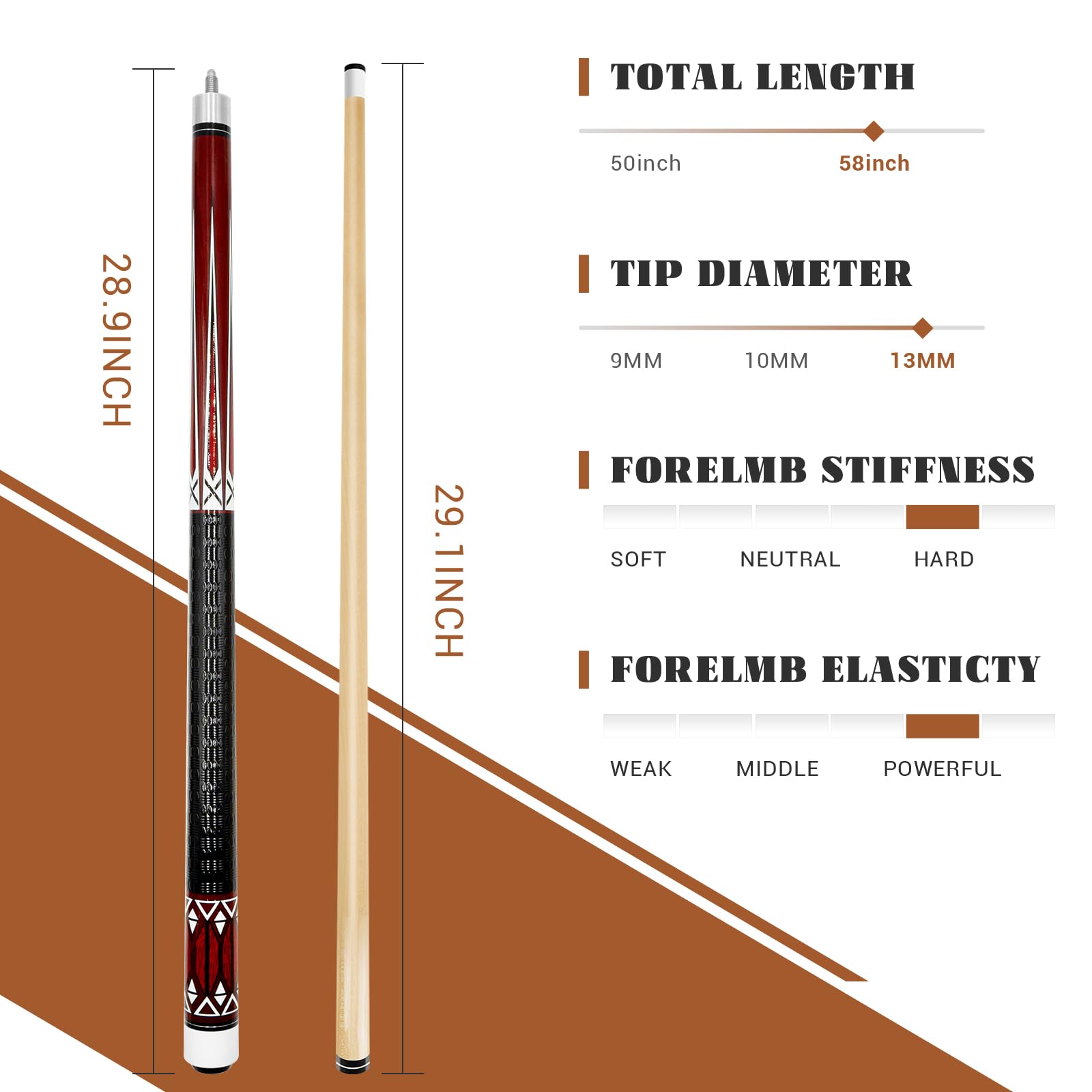 SET DA TAVOLO da biliardo Stecche da biliardo in legno Home Office Usa gioco EUR 49,92 - IT