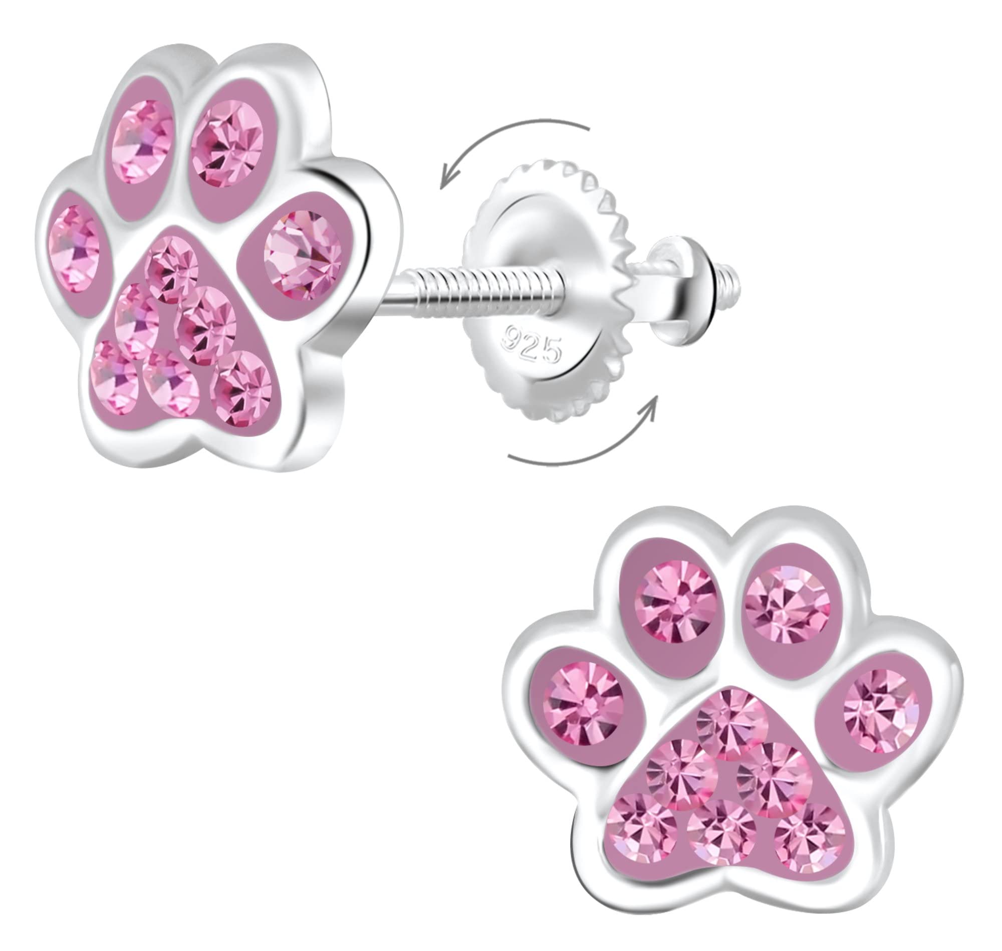 Aww So Cute 925 Sterling Silver Hypoallergenic Puppy Paw Screw Stud Earrings for Babies, Kids & Girls | Diwali Gift | Comes in a Gift Box | 925 Stamped with Certificate of Authenticity | ER2038 (B0B71XD21Y) Amazon Price History, Amazon Price Tracker