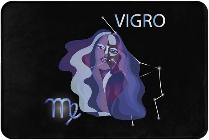 Virgo Zodiac Sign Bathroom Rugs Ultra Soft Non Slip Bath Mat Durable Kitchen Bedroom Rug 16x24 Inch Area Rug Door Mat