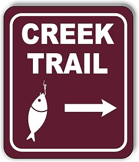 CREEK TRAIL DIRECTIONAL RIGHT ARROW CAMPING Aluminum Composite Outdoor Sign 8.5" x10"