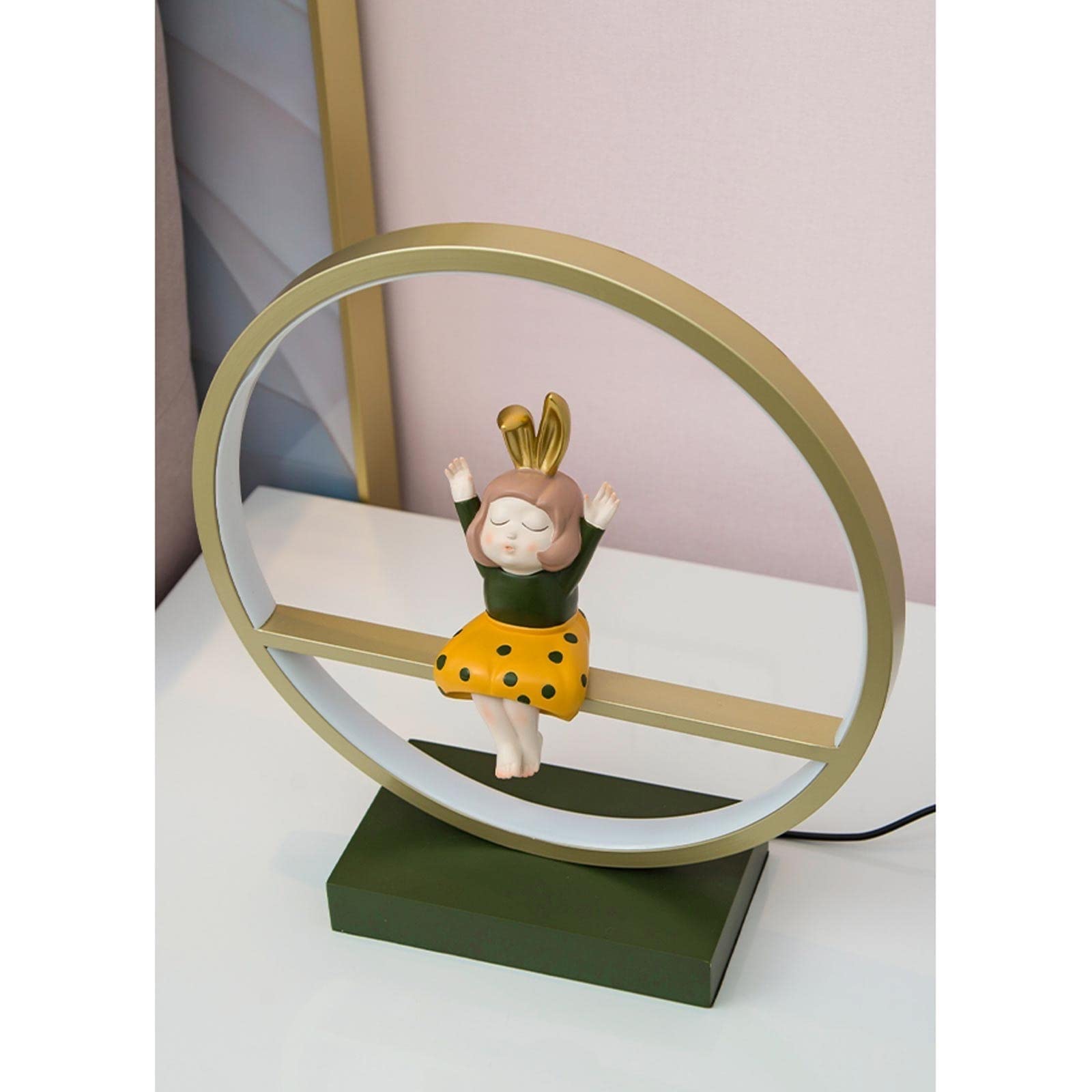 Lámpara Mesilla/Lámpara Escritorio Juego de 2 lámparas de mesa con puertos de carga USB, lámparas de mesita de noche con chica de resina for estilo, dormitorio, sala de estar Lámpara de Mesa/lámpara d