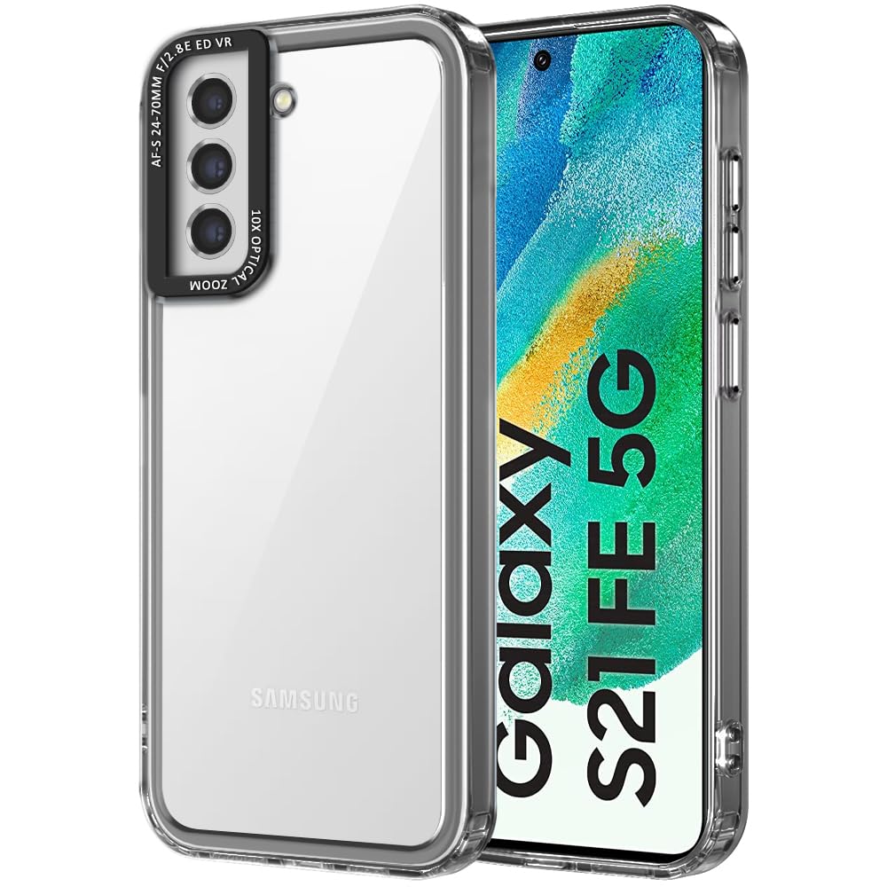 TheGiftKart Hybrid Shockproof Samsung Galaxy S21 FE 5G Back Cover Case | Stylish Camera Border | Electroplated Buttons | Crystal Clear Hard Back Case for Samsung S21 FE (TPU & PC, Smoked Bumper) (B0D6B47V5V) Amazon Price History, Amazon Price Tracker