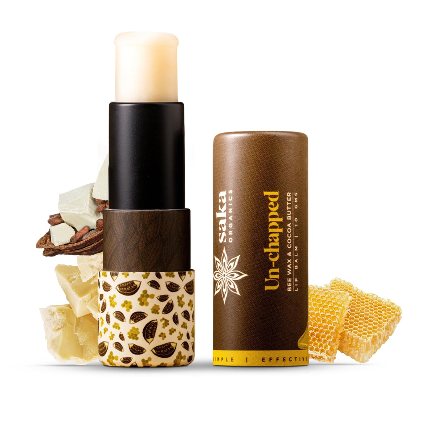 Saka Organics - Un-chapped | Handmade Lip Balm with Beeswax and Cocoa Butter | Moisturizing Balm for Chapped Lips-image-37