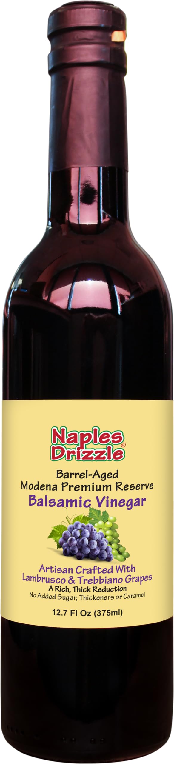 Modena Premium Reserve Balsamic Vinegar. A Rich & Thick Reduction in a Glass Bottle. Naturally Sweet, With No Added Sugar or Thickeners. Use in Place of Glaze for Premium Quality and Taste.