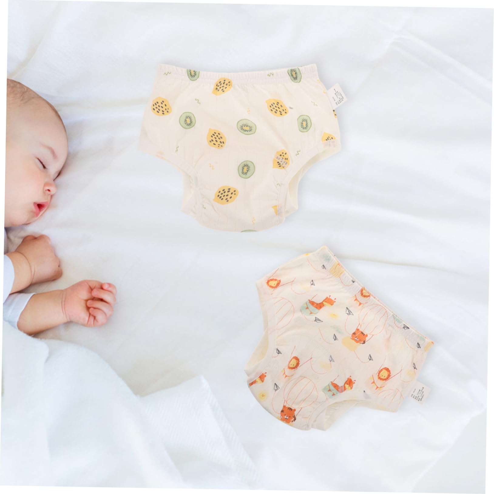 2piezas De Algodón Reutilizables Para Bebés De Pantalones De Entrenamiento Lavables De Absorbentes Adecuados Para Niñas y Niño Niña Diseño Divertido y Transpirable