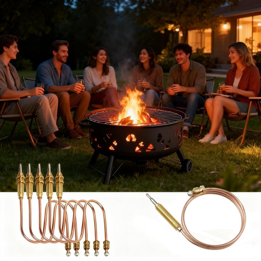 Lot de 5 thermocouples M8 pour barbecue à gaz, chauffage, four, poêle, défaillance de flamme, thermocouple