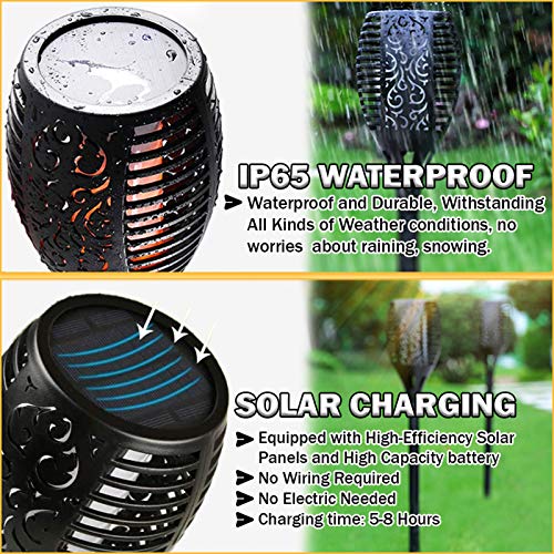 Tocha Solar Luz Luminária LED Ecológica Para Ambientes Externos SolisFlamez - 2 Unidades