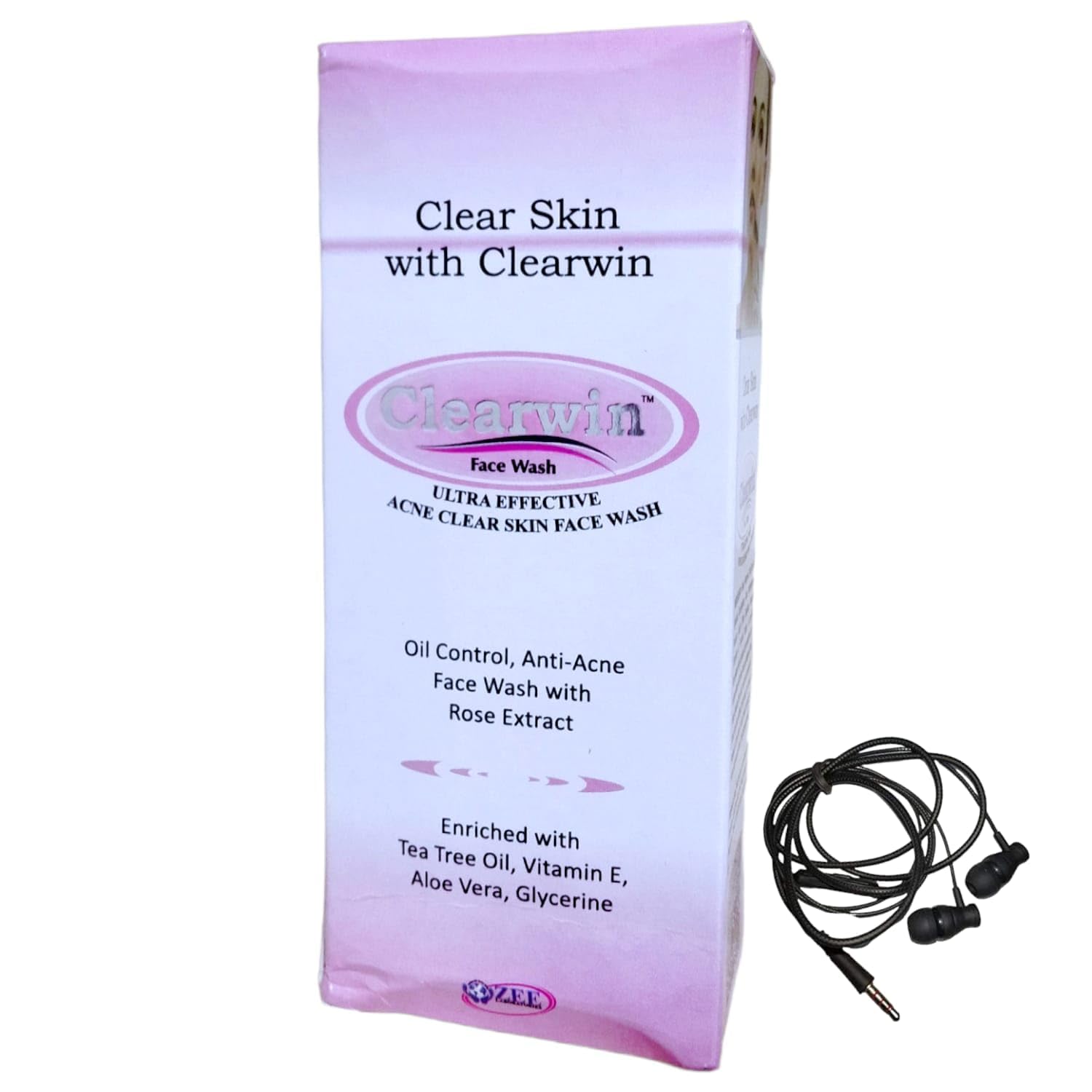 DHAKAR ENTERPRISES Clearwin Face Wash Oil Control Rose Extract Face Wash 60g Pack of 5 with Free Ear Phone