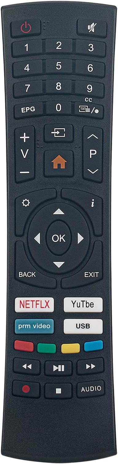 ALLIMITYReplace Remote Control Fit for Smart Tech SMT65E1MUV2M1B1 SM43F30UV2M1B1 SMT2419DHV1T1B1 SMT43F30UV2M1B1 SMT43N30FV1U1B1 SMT43P28FV1U1B1 SMT43P28FV1U1B1 43S1044UV2L1B1 SMT50S10UV2L1B1