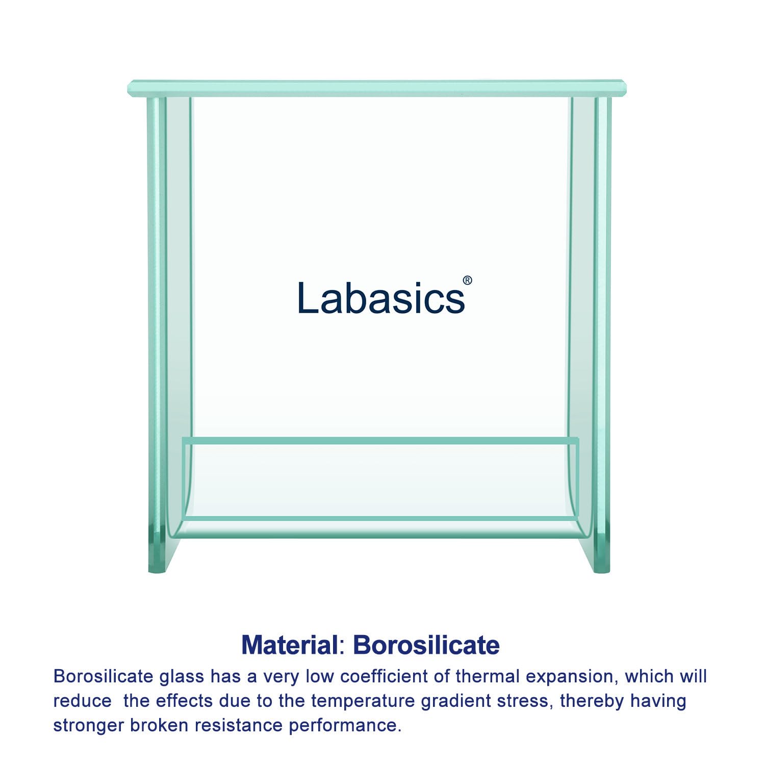 Labasics TLC Entwicklungsbehälter aus Glas, quadratisch, robust aus Borosilikat, Entwicklungskammer für Chromatographie TLC mit flachem Boden, mit Deckel für die Entwicklung mehrerer Platten