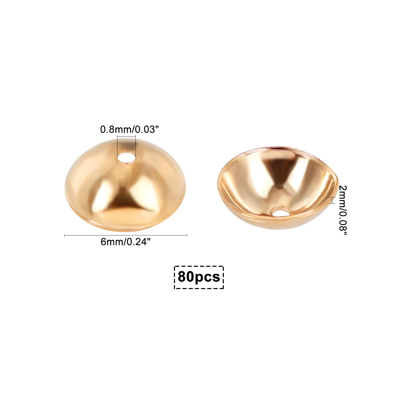 Amazon.co.jp: UNICRAFTALE 約80個 6mm 304ステンレス ビーズキャップ 