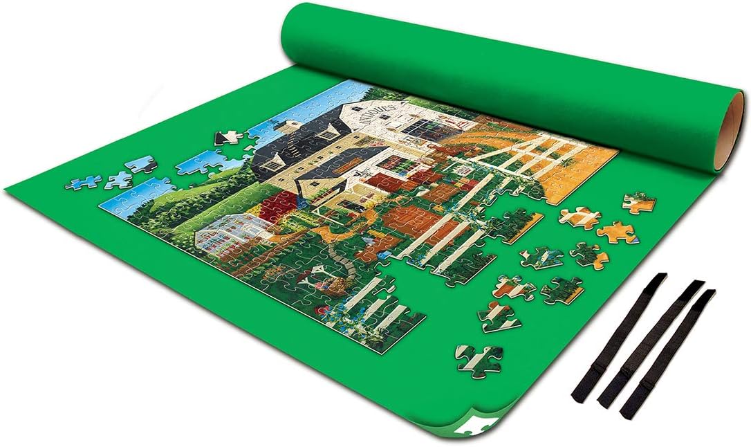MasterPieces Accessories - Jumbo Jigsaw Puzzle Roll-Up Mat & Stow Box, 48" x 36", Fits 3000 Pieces