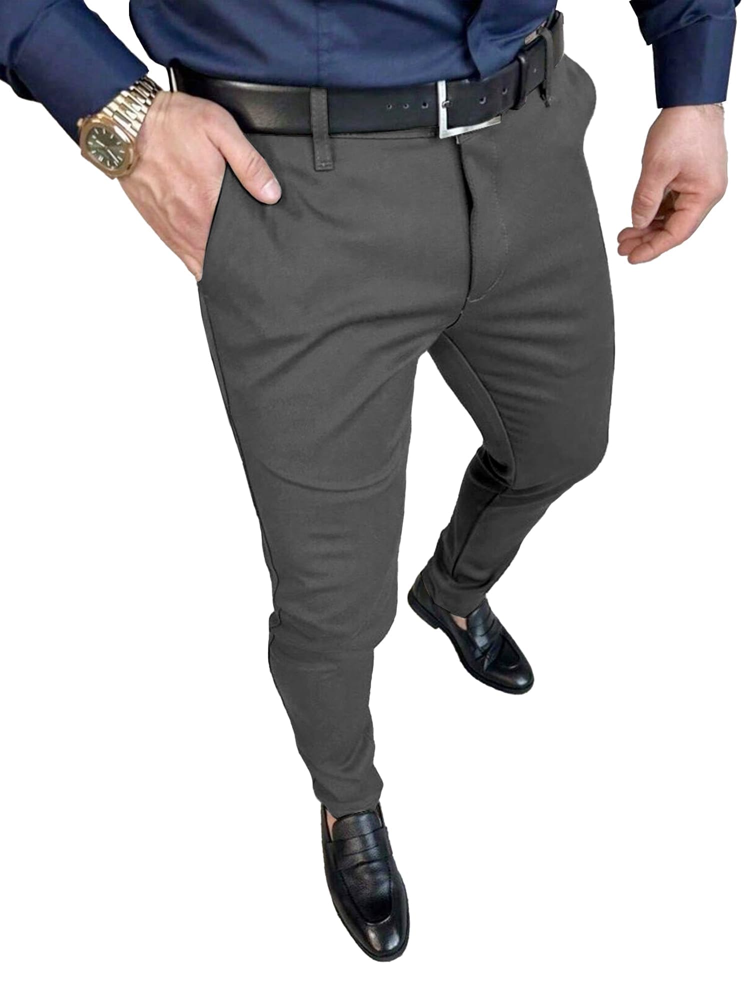 PLEPAN Men's Slim Fit Stretch Dress Pants