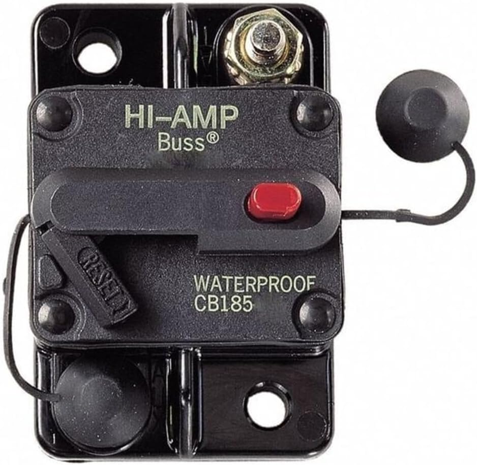CB185-80 Waterproof High Amp Flush Mount Type III (3) Circuit Breaker (80 Amp), 1 Pack