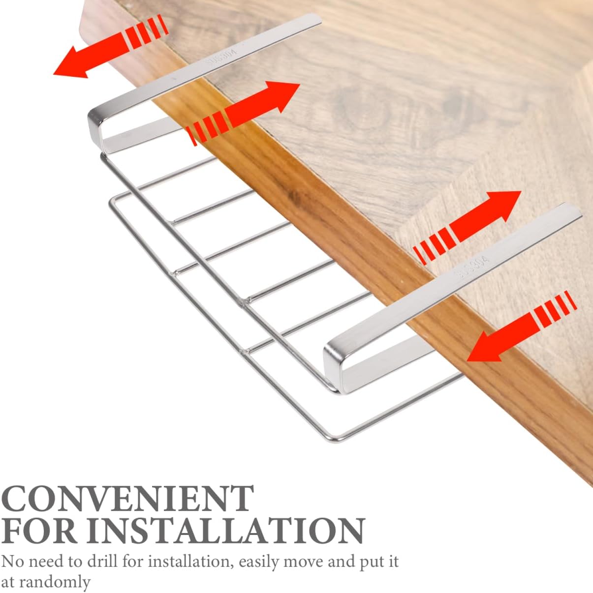 Housoutil Hanging Cutting Board Stand, Stainless Steel Chopping Board Rack, Organizer Stand Holder Cabinet Shelf Organizer Draining Rack Kitchen Storage Holder
