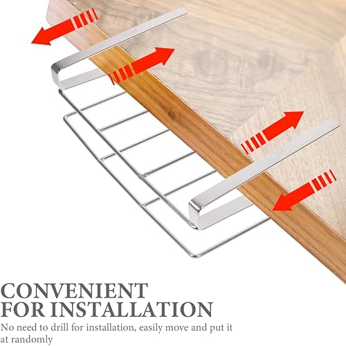 Miniatura 8 de UPKOCH Estante colgante para tabla de cortar para puerta de gabinete, organizador de cocina de acero inoxidable para tablas de cortar, tapas de