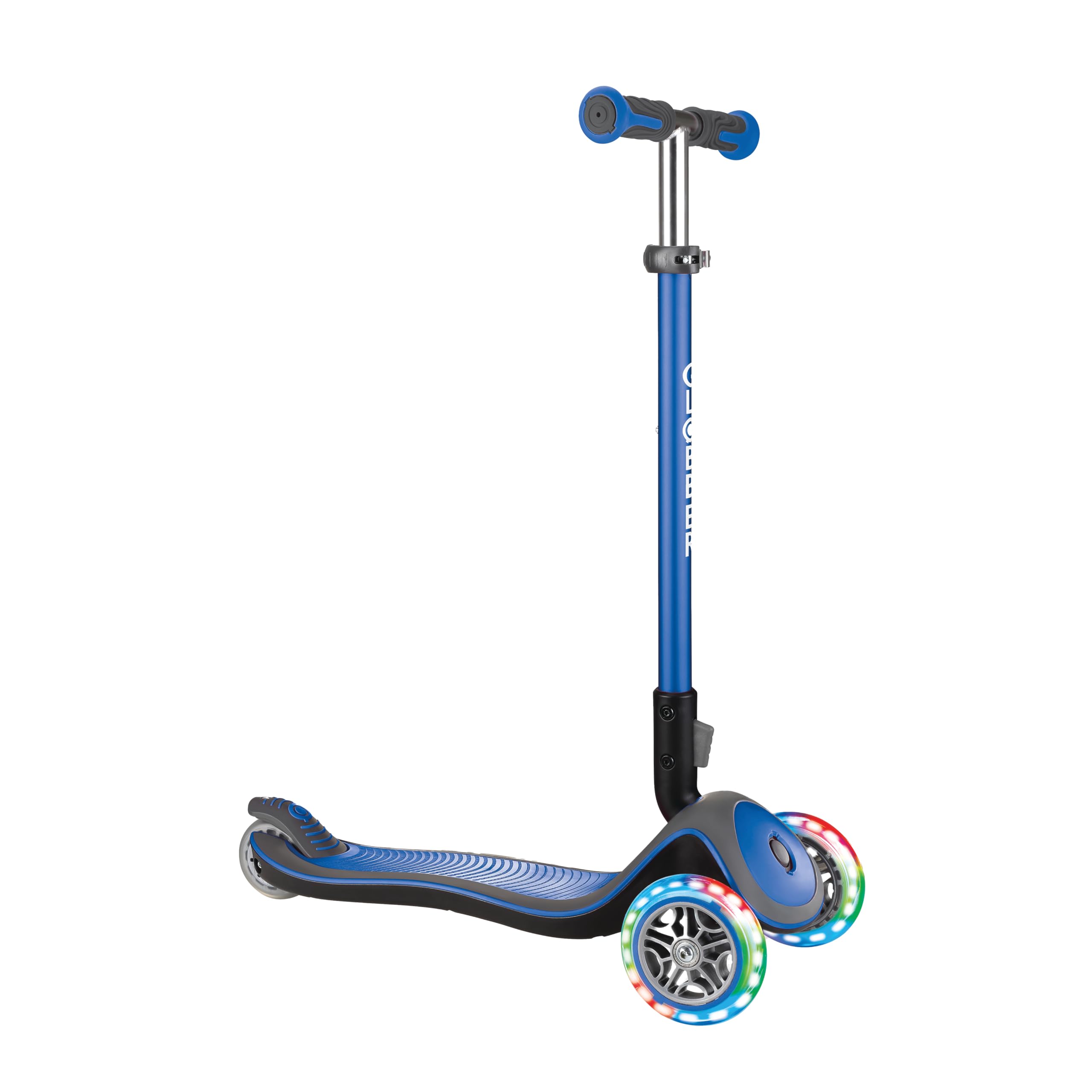 Globber Patinete Unisex Juvenil Elite Deluxe Azul Marino con Ruedas Luminosas, Talla única (444-400)