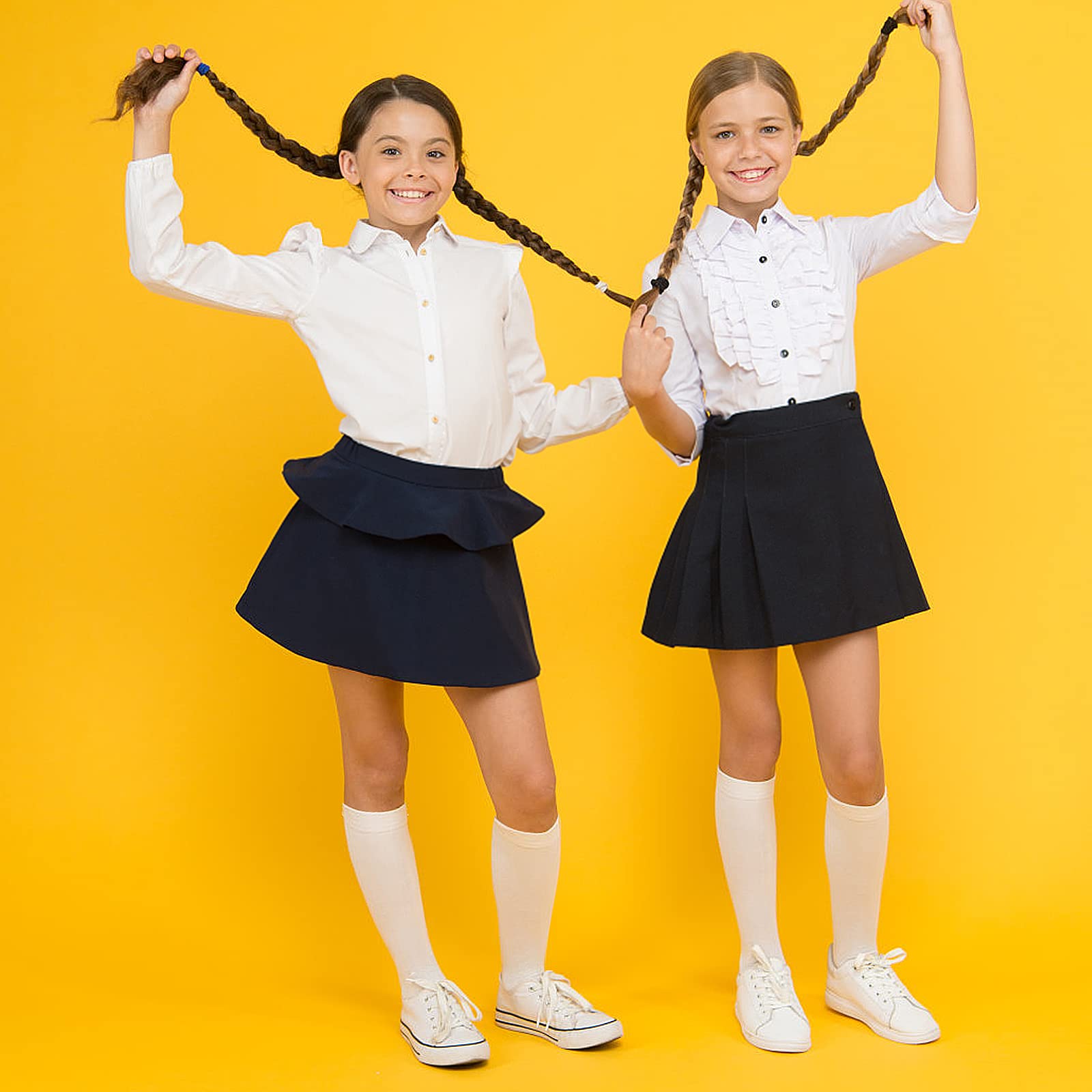 Yolev 3 Paar Kniestrümpfe Kinder Weiß Baumwolle Sport Lange Sockens Schuluniform Socken Für Mädchen Jungen Overknee Socken