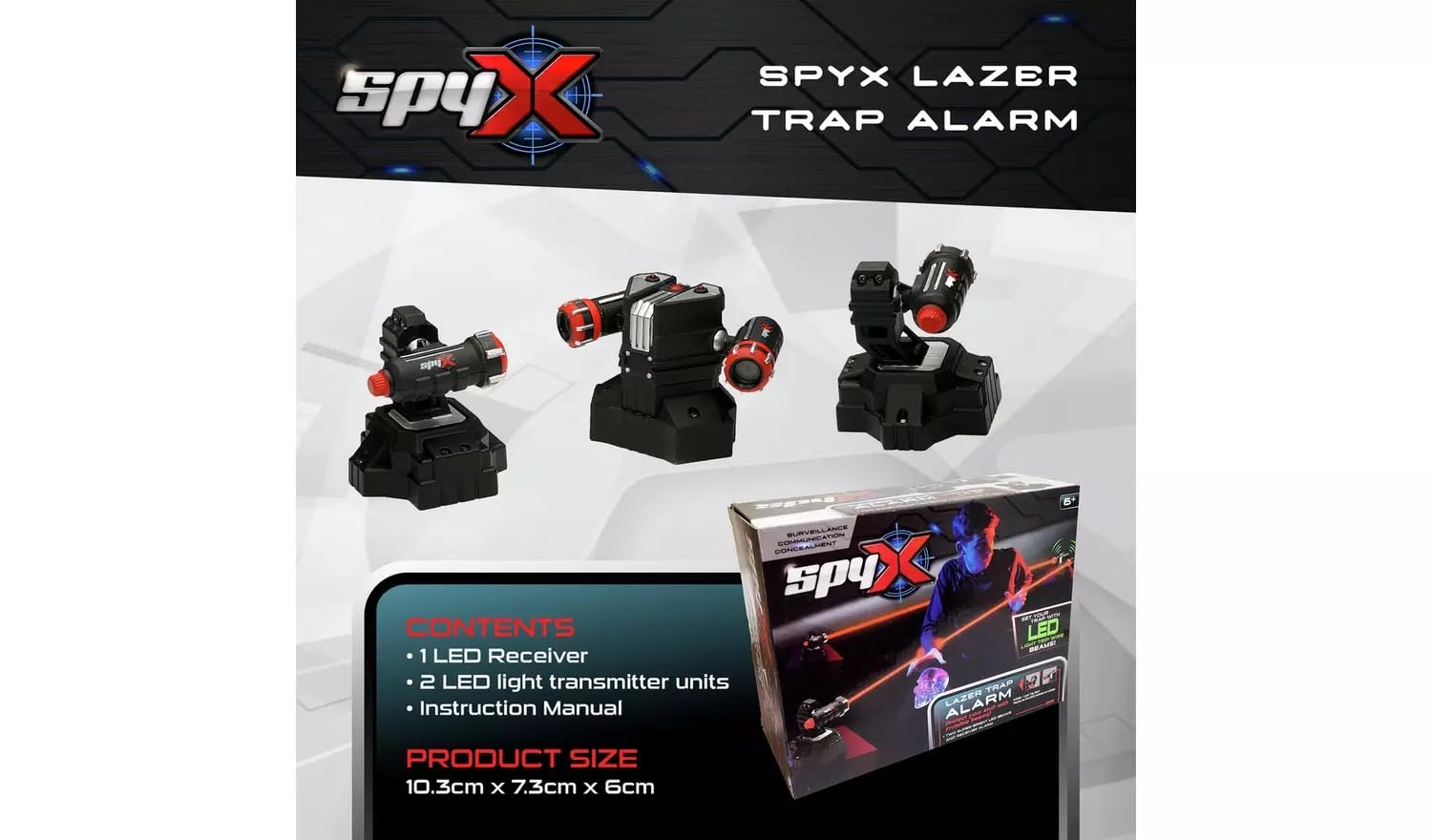 Spy X Lazer Piège Alarme Piège pour protéger vos objets de valeur contre les intrus et les voleurs avec faisceaux LED